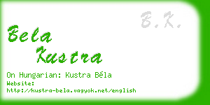 bela kustra business card